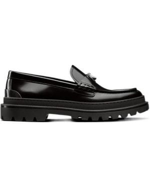 Dior Round Head Loafer Shoes - Black
