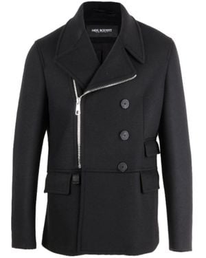 Neil Barrett Asymmetrical Zipper Coat - Black