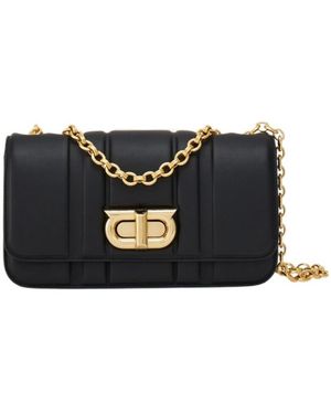 Ferragamo Twist Lock Chain-Linked Shoulder Bag - Black