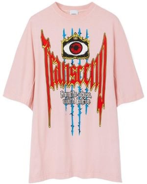 Burberry Graphic-Print Cotton T-Shirt - Pink