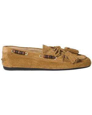 Miu Miu Tassel-Detailed Slip-On Loafers - Brown