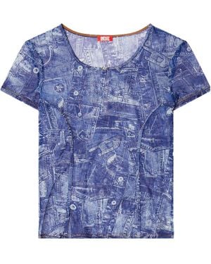 DIESEL Fitted Short Sleeve Top - Blue