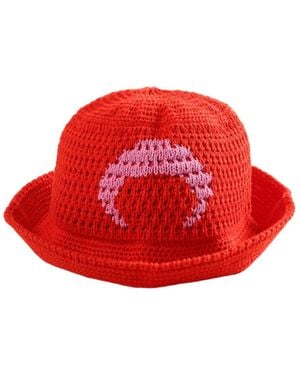 Marine Serre Moon-Motif Bucket Hat - Red