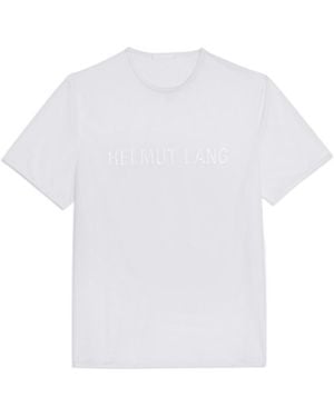 Helmut Lang Logo Printed Sheer Crewneck T-Shirt - White