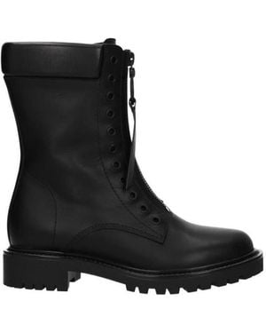 Dior Zip-Up Combat Boots - Black