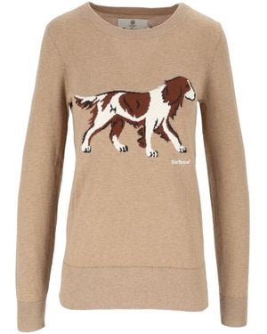Barbour Ribbed Knit Jumper - Natural