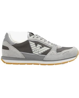 Emporio Armani Panelled Low-Top Trainers - Grey