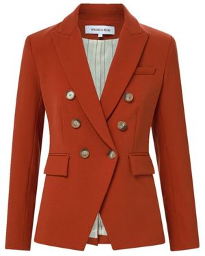 Veronica Beard Miller Dickey Double-Breasted Blazer - Red