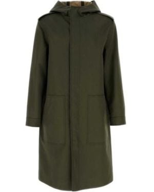 Valentino Button Detailed Long-Sleeved Coat - Green