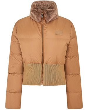 Fendi Quilted Cropped Puffer Jacket - Brown