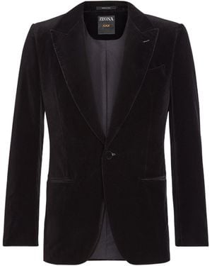 ZEGNA Single-Breasted Blazer - Black
