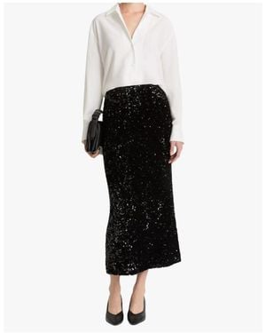 Vince Sequin Pencil Skirt - Black