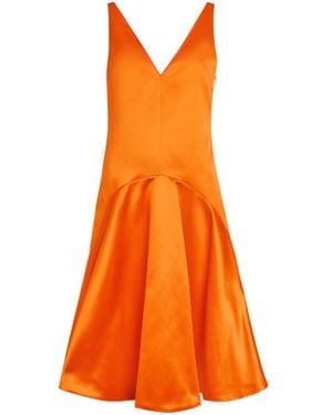JW Anderson Flared Satin Midi Dress - Orange