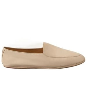 Loro Piana Lambskin Leather Loafers - Natural