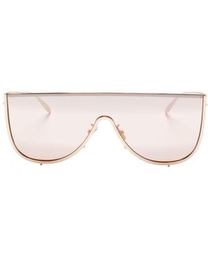 Alaïa Alaïa Shield-Frame Curved Tip Sunglasses - Pink