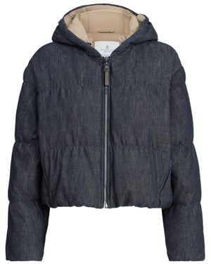 Brunello Cucinelli Zip-Up Hooded Jacket - Blue