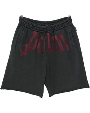 Palm Angels Elastic-Waist Shorts - Black