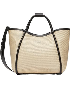 Max Mara Logo Plaque Top Handle Bag - Natural