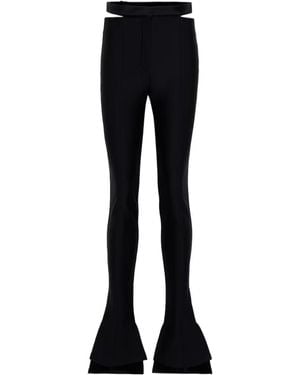 Mugler Lace-Up Trouser Pants - Black