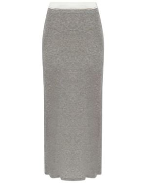 Samsøe & Samsøe Sadou Ribbed Maxi Skirt - Gray