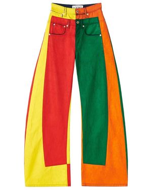Loewe Multicolor Patchwork Jeans - Red