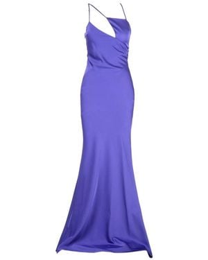 The Attico The Melva Asymmetrical Maxi Dress - Purple