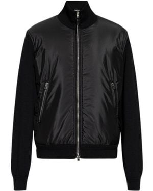Tom Ford Padded Merino Wool Bomber Jacket - Black