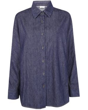 Dries Van Noten Long-Sleeved Denim Shirt - Blue