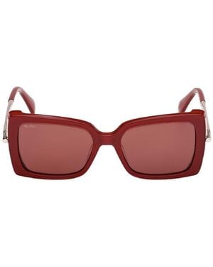 Max Mara Roquebrune Square Frame Sunglasses - Red