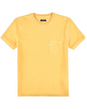 Fay Pocket Crew Neck T-Shirt - Yellow