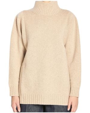 Max Mara Turtleneck Knitted Jumper - Natural