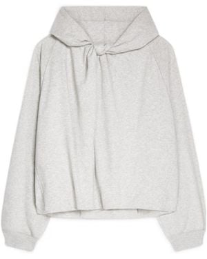 Dries Van Noten Draped Cotton Hoodie - White