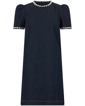 Zimmermann Embellished Denim Mini Dress - Blue