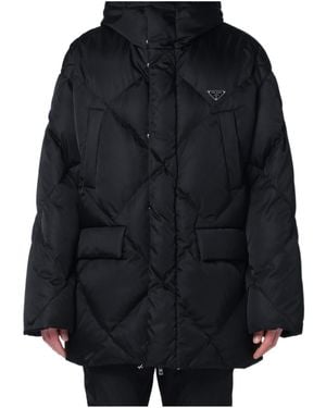 Prada Hooded Quilted Jacket - Black