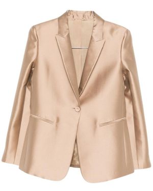 Alberta Ferretti Long-Sleeved Suit Jacket - Natural