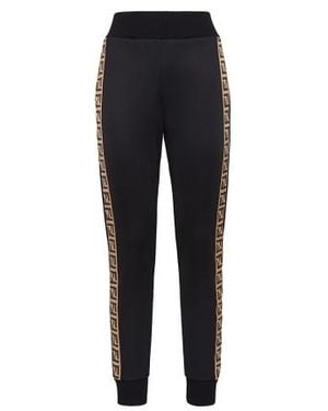 Fendi Logo Trim Track Pants - Black