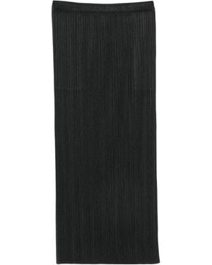 Pleats Please Issey Miyake Plissé-Effect Midi Skirt - Black