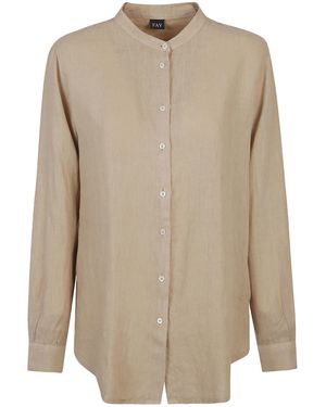 Fay Long-Sleeved Button-Up Shirt - Natural