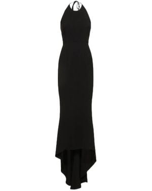 Alexandre Vauthier Crepe Backless Long Hanging Neck Dress - Black