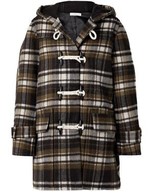 Co. Plaid Toggle Fastened Hooded At - Black