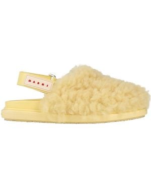 Marni Shearling Mules - Yellow