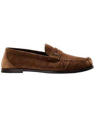 Saint Laurent Le Supple Penny Loafers - Brown