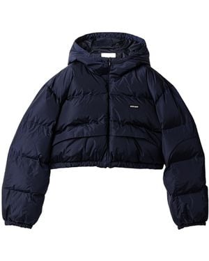 Miu Miu Cropped Technical Fabric Down Jacket - Blue