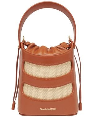 McQueen The Rise Mini Bucket Bag - Brown