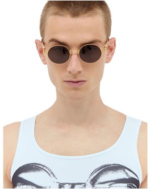 Jean Paul Gaultier X Karim Benzema Round-Frame Sunglasses - Blue