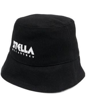 Stella McCartney Logo-Embroidered Bucket Hat - Black