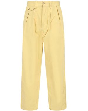 Polo Ralph Lauren Pleat-Detail High-Waist Trousers - Yellow