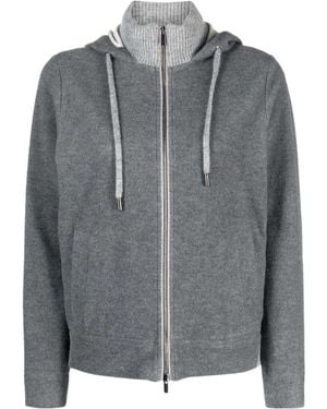 Peserico Zipped Hooded Jacket - Grey