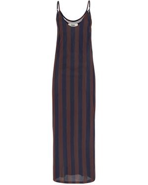 Fendi Pequin Tulle Dress - Purple
