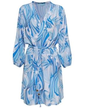 Melissa Odabash Bethany Printed Minidress - Blue